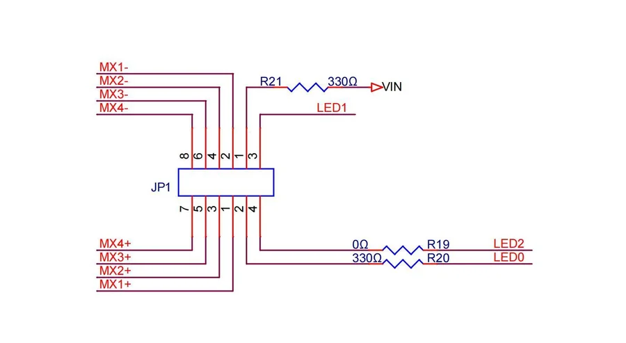图 4-1　2×6Pin 排针定义（JP1）示意图